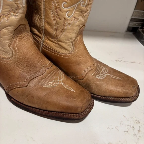 Women’s Innovacion Brown Leather Cowboy  Western Heart Boots sz 26/9 Modelo 1820 - Picture 7 of 16